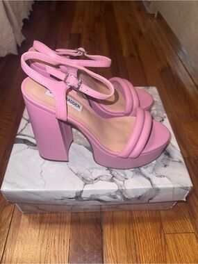 Steve Madden Bubblegum Pink Platform Ankle Strap Sandals
